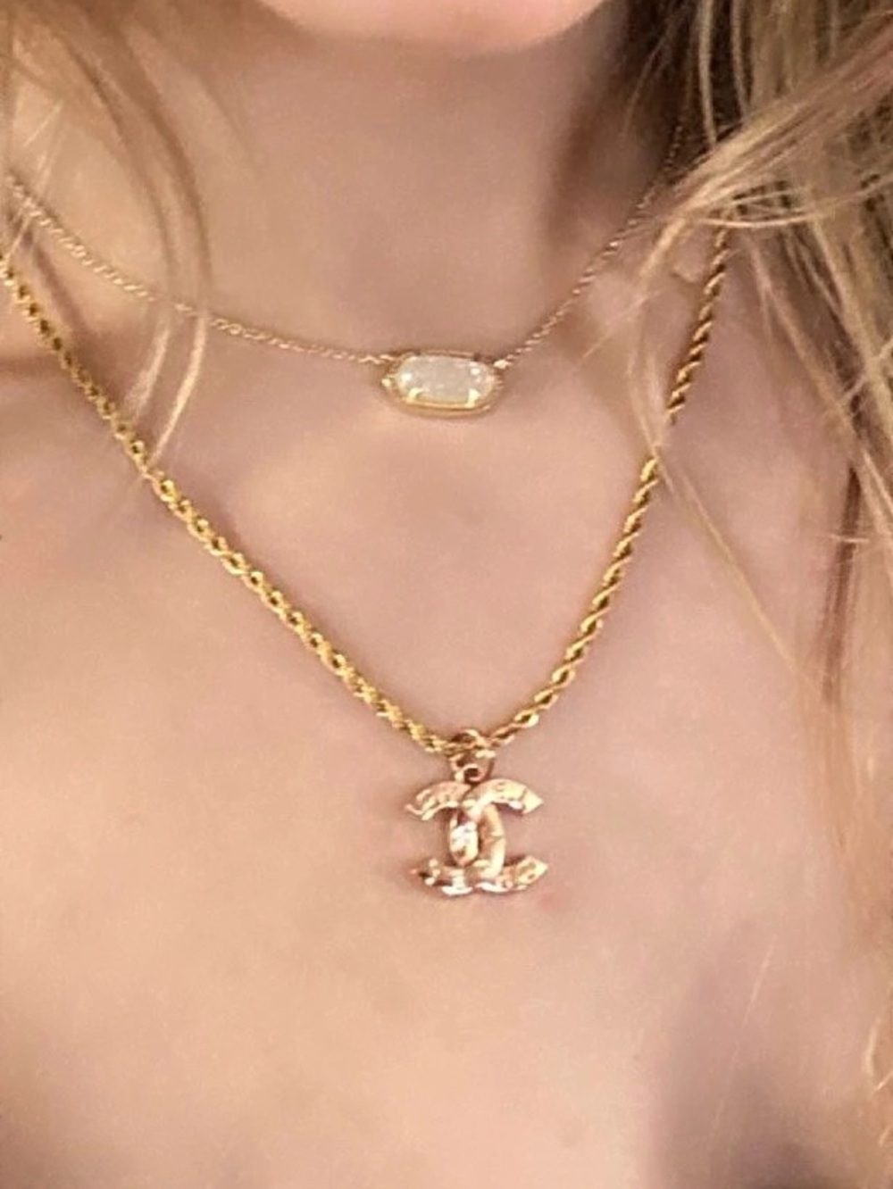 Reluxe Vintage Chanel Gold-Tone Pendant Necklace